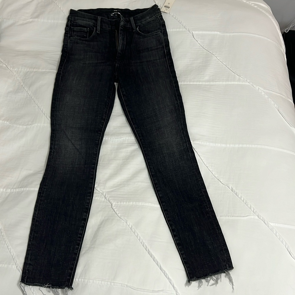 Mother high waisted looker ankle fray jean